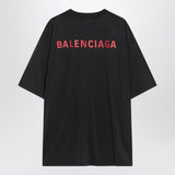 Faded black Balenciaga Back Medium Fit T-shirt