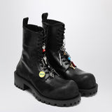Balenciaga Black GenuineLeather Hummer Lace Up Boots