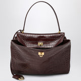 Balenciaga Burgundy Cocco Print Rodeo Shoulder Bag