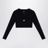 Balenciaga Black Reflective Logo Crew Neck Topwear