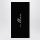 Balenciaga Black Gym Towel Featuring Jacquard Logo