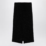 Balenciaga Black Midi Skirt With Rear ZipperClosure