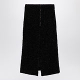Balenciaga Black Midi Skirt With Rear ZipperClosure