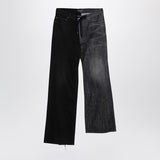 Balenciaga Jet Black Midrise Drawstring Jeans Silhouette