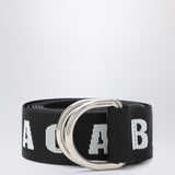 Balenciaga CanvasPattern Black And White D-Ring Belt