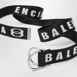 Balenciaga CanvasPattern Black And White D-Ring Belt