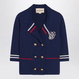 Valentino Blue double-breasted wool cardigan