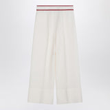 Valentino Ivory Trousers Gold V Front Embellishment
