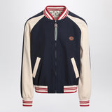 Valentino Blue Cream Bomber With VLogoEmbroideredPatch