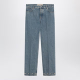 Valentino Midnight Blue Jeans Embellished Cabochons