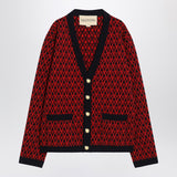 Valentino Jacquard patterned cardigan Toute la V red/navy blue