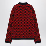 Valentino Jacquard patterned cardigan Toute la V red/navy blue