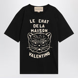 Valentino Black Tshirt LeChatPrint Graphic Collectible