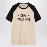Valentino Butter Black Print Contemporary Crewneck Tee
