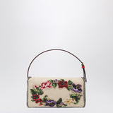 Valentino Natural Shoulder Bag Beaded Embroidery Flap