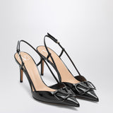 Valentino Garavani Black Slingback Vlogo Adjustable Buckle