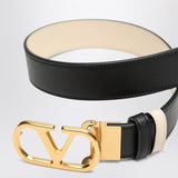 Valentino DoubleSided VLogo Belt Black Butter White