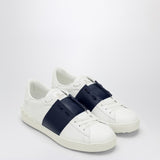 Valentino Garavani White Marine Blue Band Sneakers