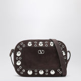 Valentino Bag Dark Brown Studded PalladiumRivets VLogo