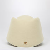 Valentino Garavani Vlogo Signature hat in cream colour wool