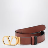 Valentino Garavani VLogo Reversible Belt Brown Black