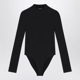 Balenciaga Black Bodysuit Logo Lettering Silhouette