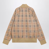 Burberry Beige Sweatshirt With Check Allover Jacquard