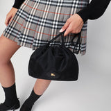 Burberry Reversible Pouch Black Nylon Check Pattern