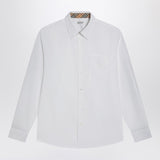 Burberry White Shirt Pointed Collar Knight Embroidery