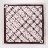 Burberry Pink Checkered Pattern Scarf With MonogramLogo