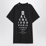 Balenciaga Black Oversized Optical Patterned T Shirt