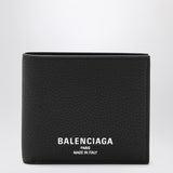 Balenciaga Black Hammered BiFold Wallet Embossed Logo