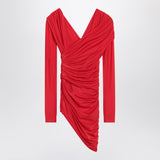 Balenciaga Red Intricately Draped Mini Dress OpenBack