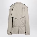 Balenciaga Beige Cropped Trench Coat With Epaulets