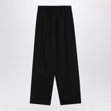 Balenciaga Black Jogger Pants Front Logo Embroidery
