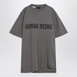 Balenciaga Gray Crew Neck Short Sleeve Human Being Shirt