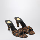 Saint Laurent Leopard Pattern Mules Signature Straps