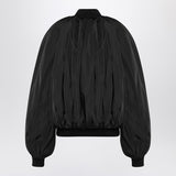 Balenciaga Black Draped Bomber Jacket Ultra Relaxed