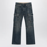 Balenciaga Blue Cargo Regular Jeans Faded Distressed