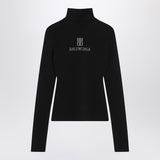 Balenciaga Black Turtleneck Ribbed Knit With NanoBB