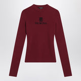 Balenciaga Burgundy Ribbed Nano BB Knitwear Sweater