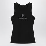 Balenciaga Black NanoBBLogo Graphic Print Urban TankTop