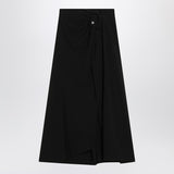 Balenciaga Black TwistedDraped Waist Frontal Slit Skirt