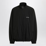 Balenciaga Black Double Zip Sweatshirt Embroidered Logo