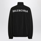 Balenciaga Black Double Zip Sweatshirt Embroidered Logo