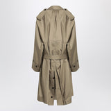 Balenciaga Beige Double Breasted Trench Coat Belted