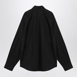 Balenciaga Black Logo Embroidered Shirt Front Button