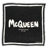 Alexander McQueen Black Logo Print Scarf