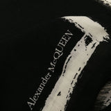 Alexander McQueen Black Logo Print Scarf