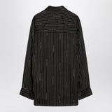 Balenciaga Black Pinstripe Pattern Button Down Shirt